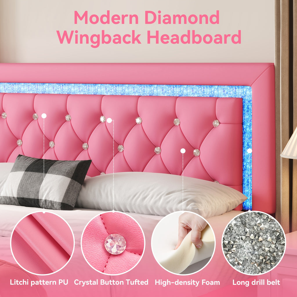 mraeer diamond quilted velvet silent full queen bed frame - Temu
