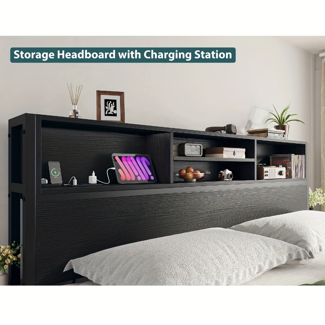 queen king size bed   storage large drawers forbedroom - Temu