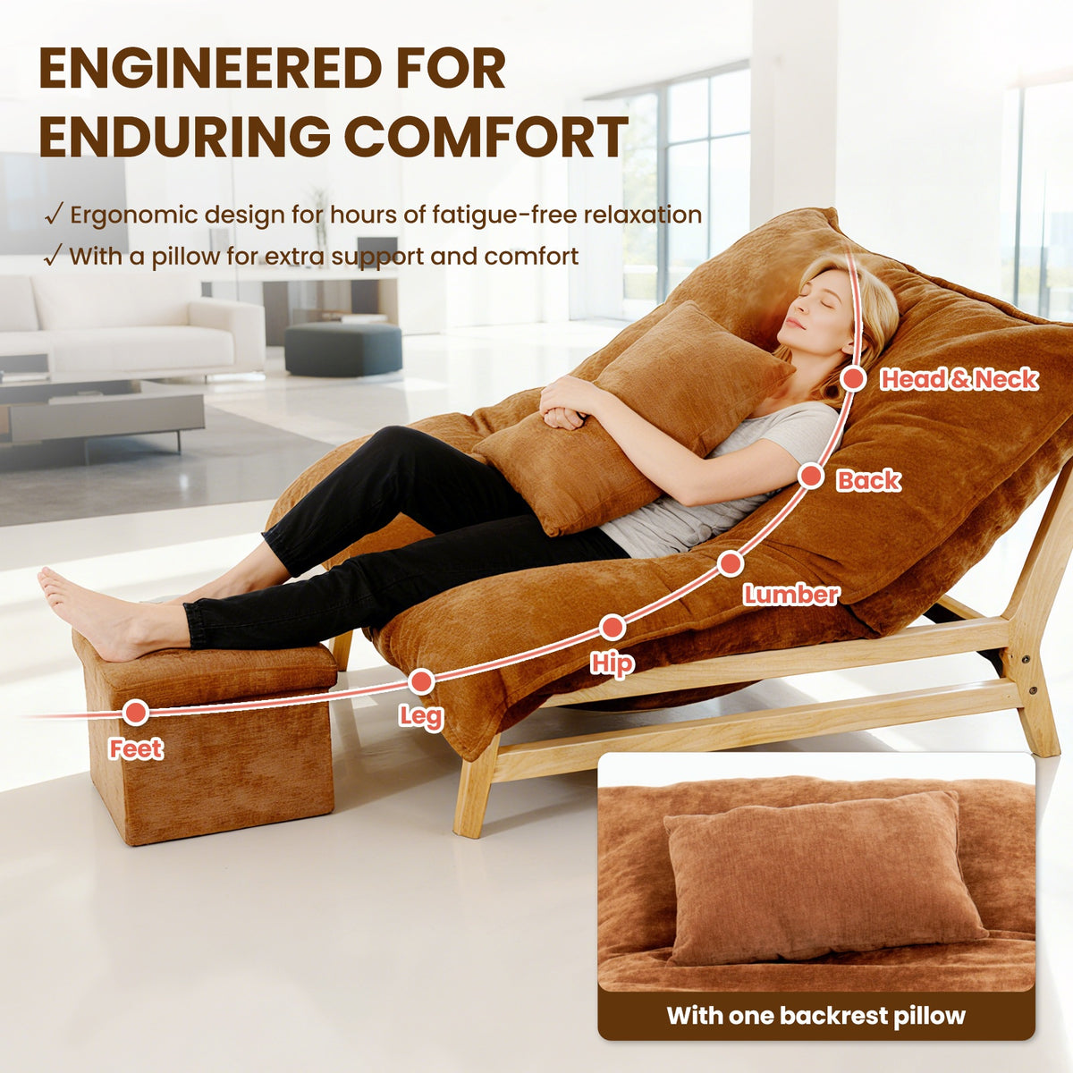 oversized chaise lounge chair multi functional - Temu