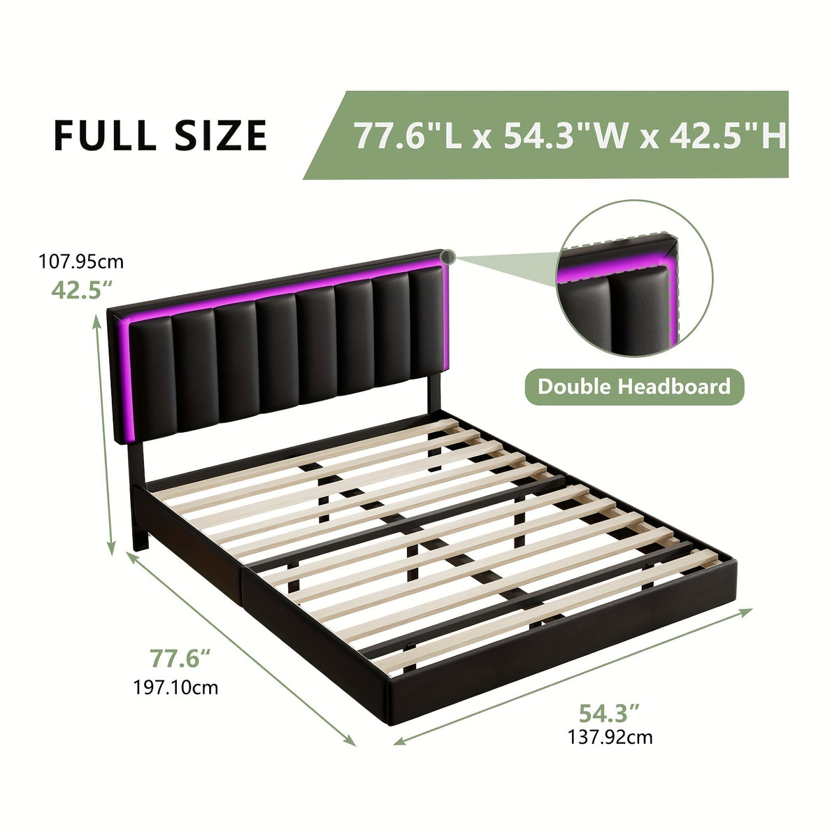 full queen king floating bed frame upholstered bed frame - Temu