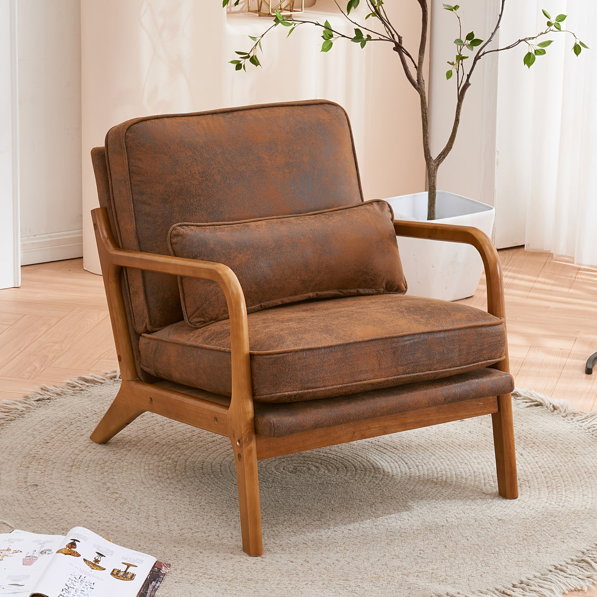 comfy accent chair   century modern lounge armchair - Temu
