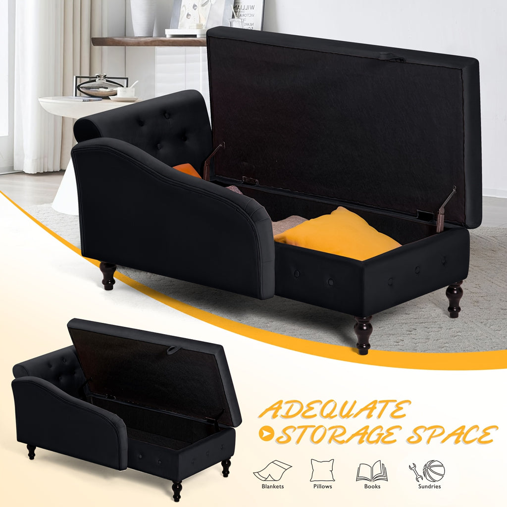 57 velvet upholstered storage chaise lounge pillow - Temu