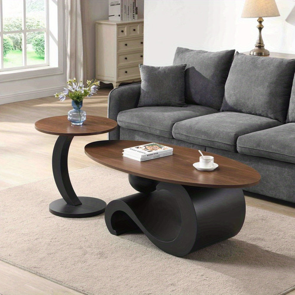 black nesting coffee table oral round coffee table set - Temu