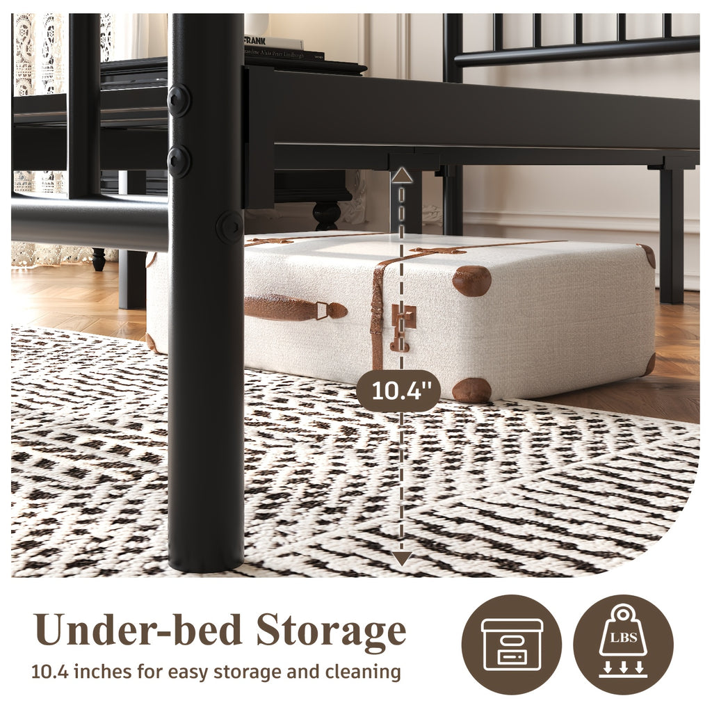sturdy metal bed frame a victorian style headboard footboard - Temu
