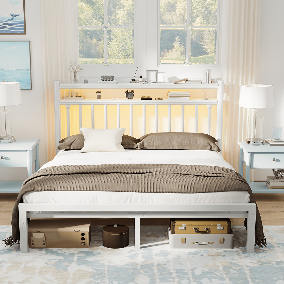 metal twin full queen king size bed frame 2 tier   - Temu