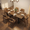 modern 6 person solid wood dining table large dining table - Temu