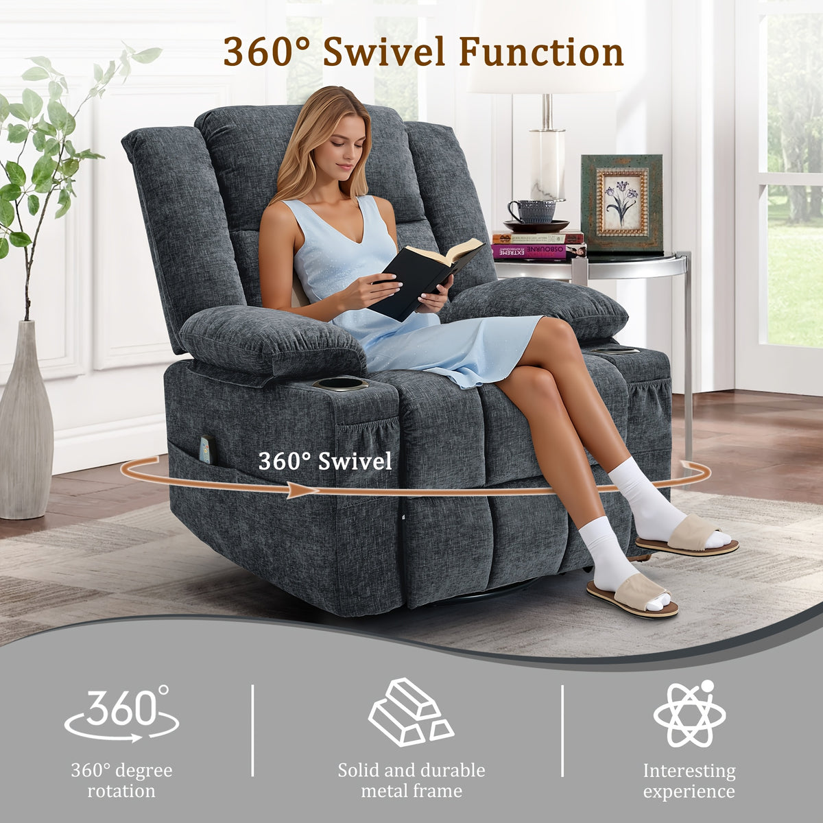 360 swivel rocking chair   heating functions - Temu