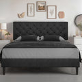 twin full queen king size bed frame headboard linen fabric - Temu