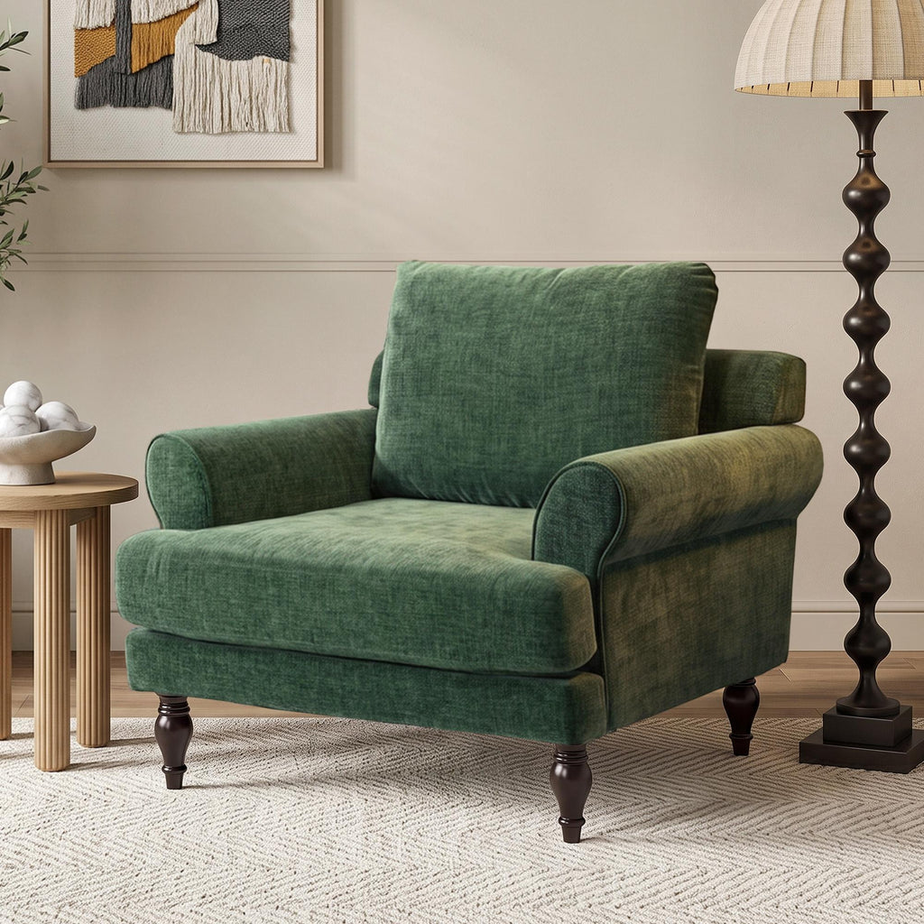 oversized linen fabric accent chair upholstered single sofa - Temu