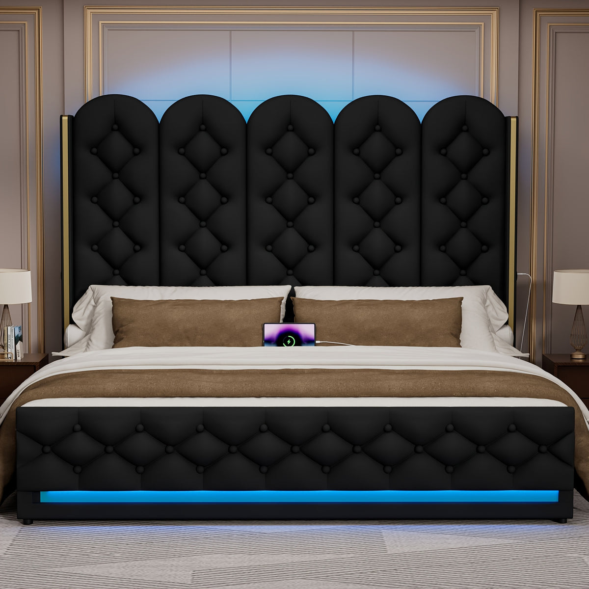 upholstered bed frame lift storage bed tall bed frame camas - Temu