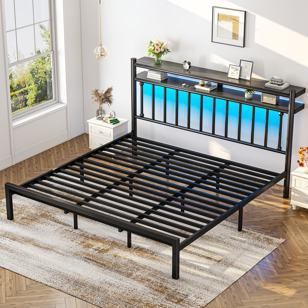 metal twin full queen king size bed frame 2 tier storage - Temu