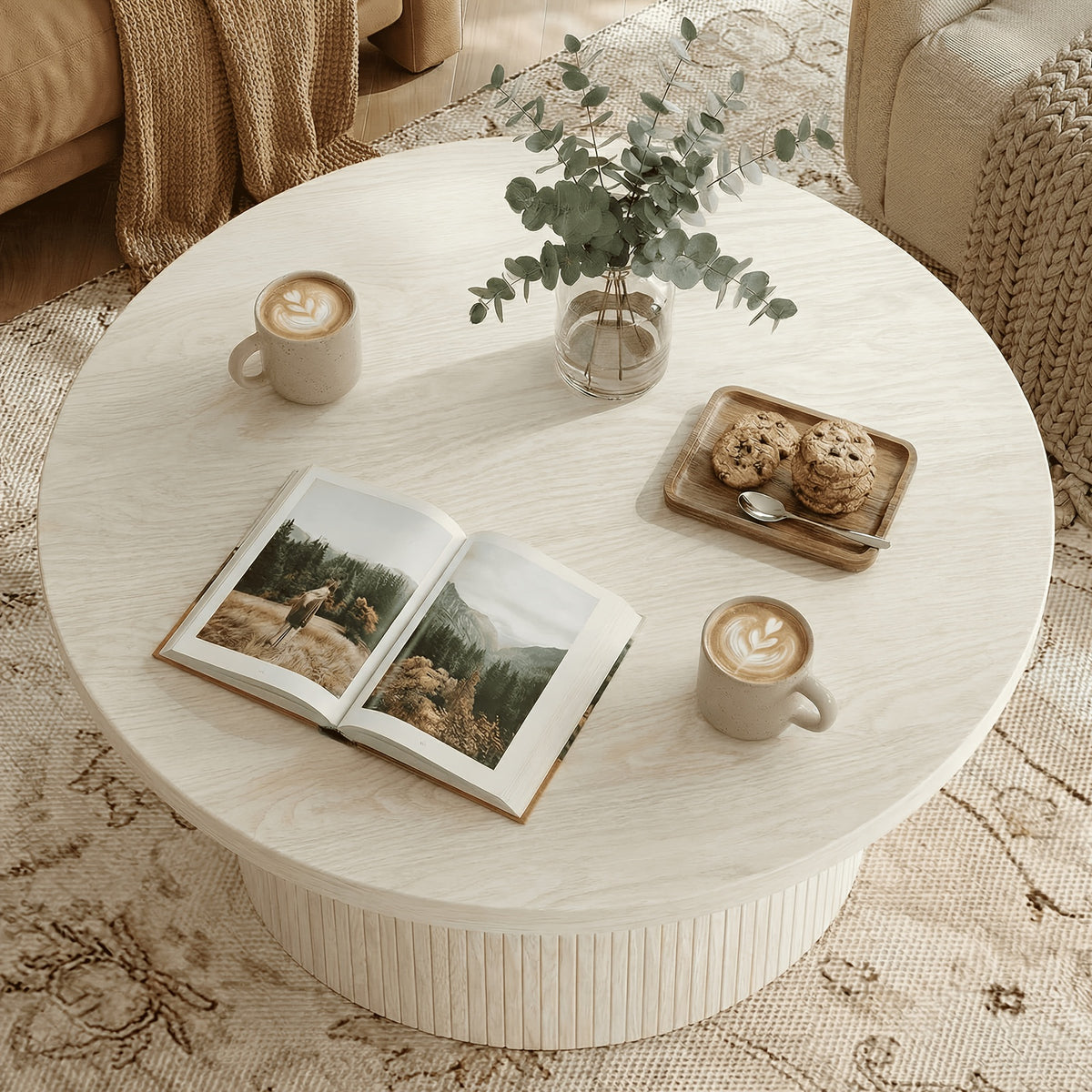32 inch round coffee table modern suitable small space - Temu