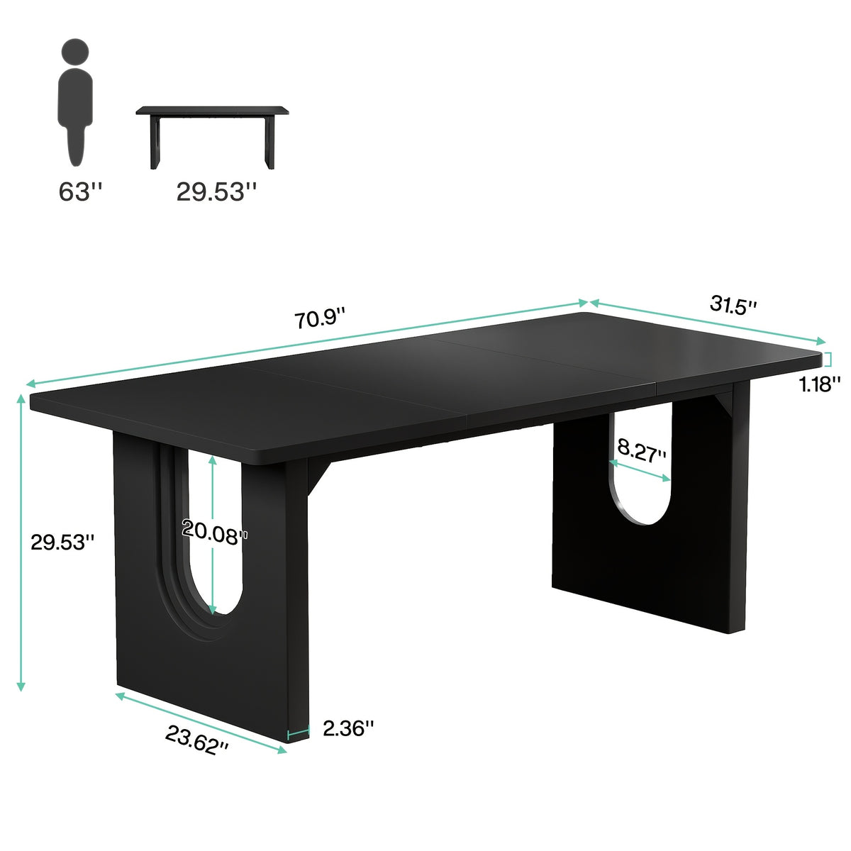71 wooden modern dining table rectangular table 6 people - Temu