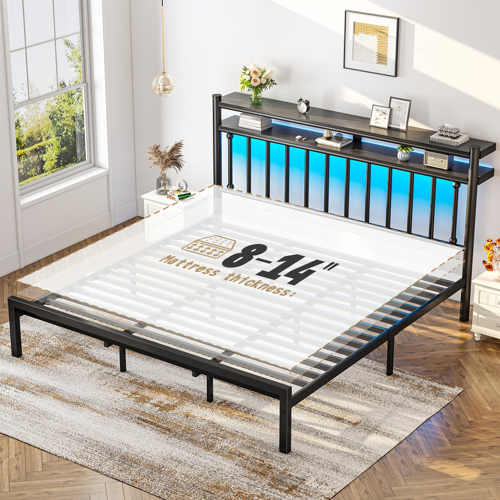 metal twin full queen king size bed frame 2 tier storage - Temu