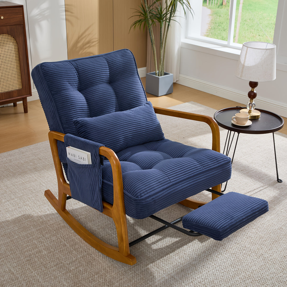 rocking accent chair   adjustable backrest corduroy - Temu
