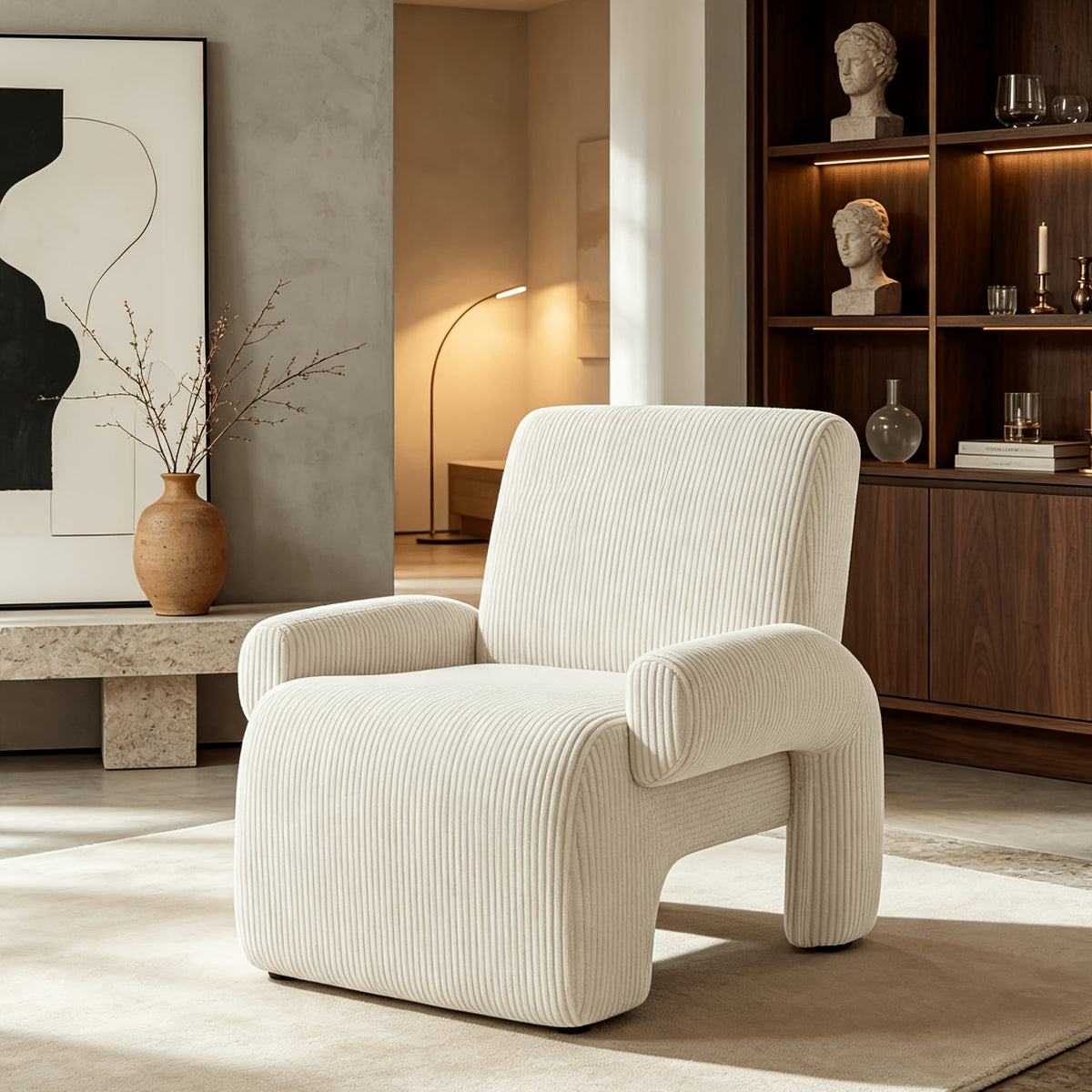 upholstered accent chair 31 5 corduroy armchair rounded - Temu