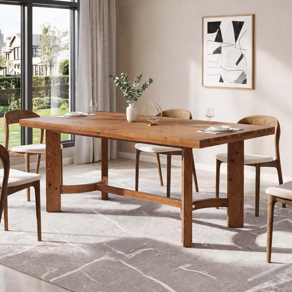 63 inch 4 6 people solid wood rectangular dining table - Temu