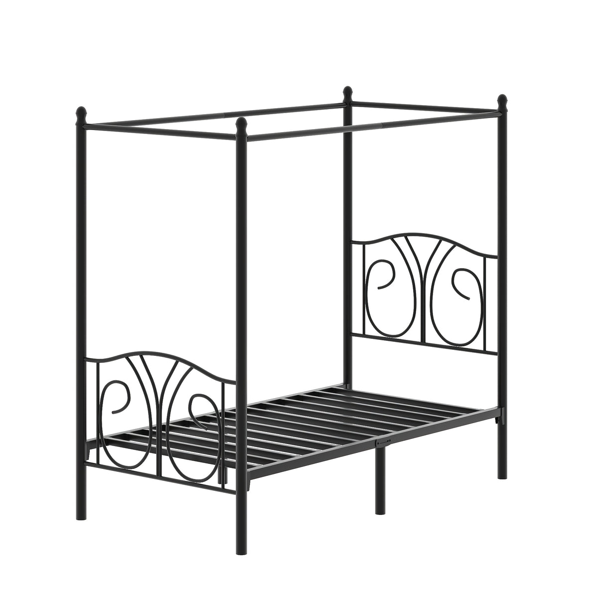 1 set   metal twin size canopy bed frame footboard - Temu
