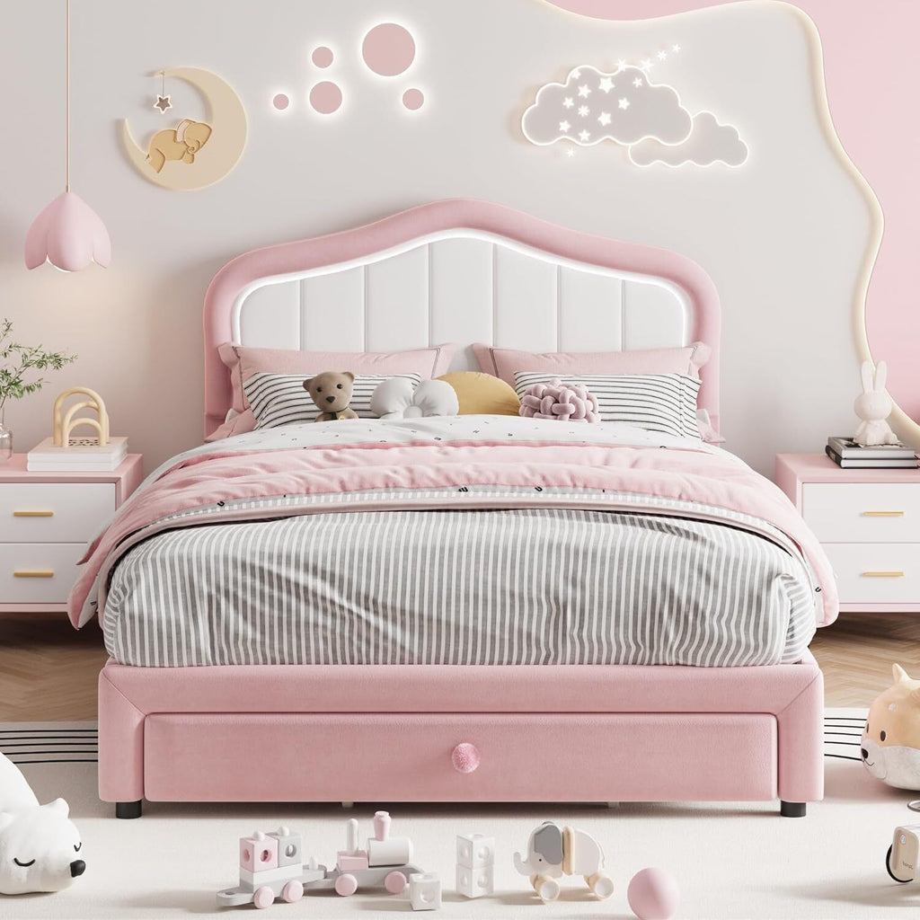 twin xl twin full size upholstered bed frame storage drawers - Temu