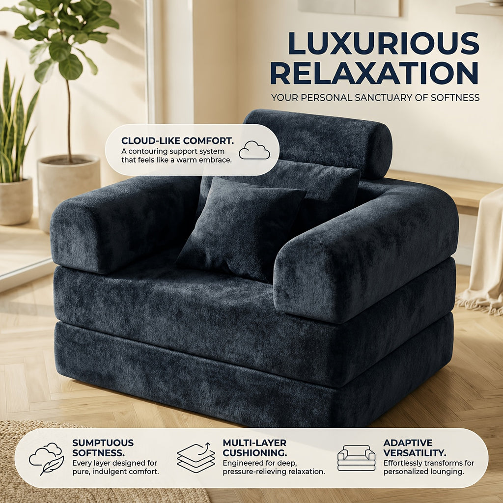 120cm wide navy blue plush velvet single sofa chair cozy - Temu