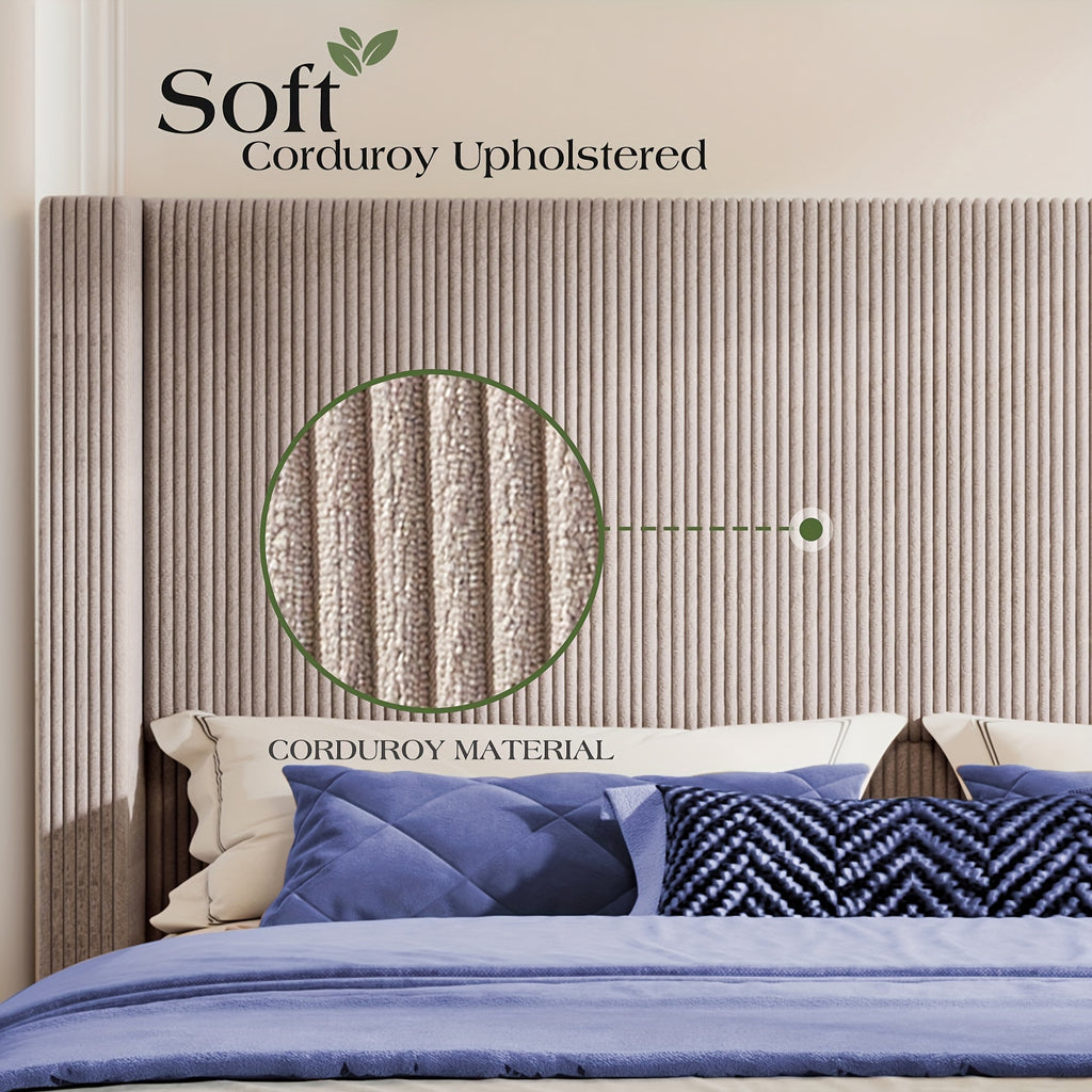 50 8 upholstered platform bed frame corduroy bed frame - Temu
