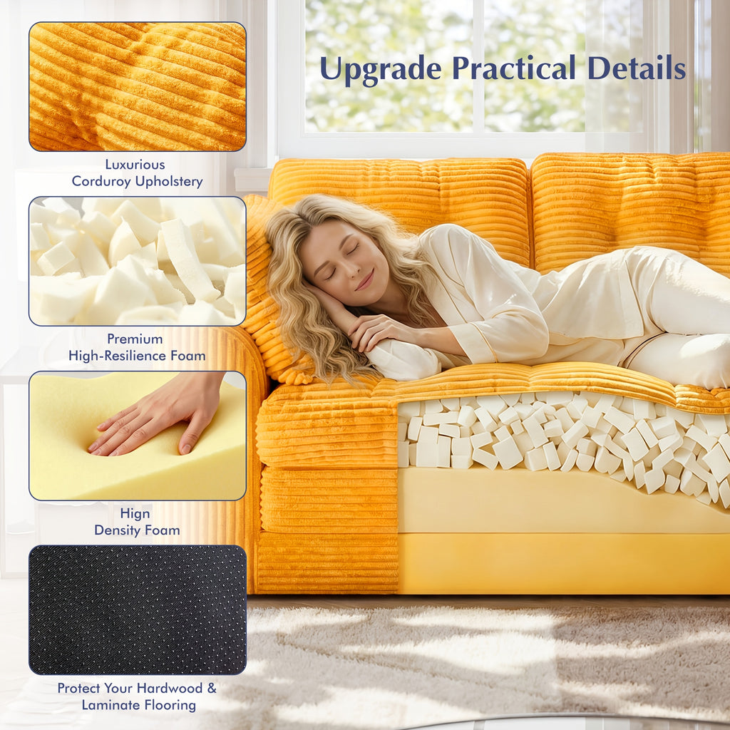 no assembly corduroy convertible loveseat sofa bed 2 in 1 - Temu