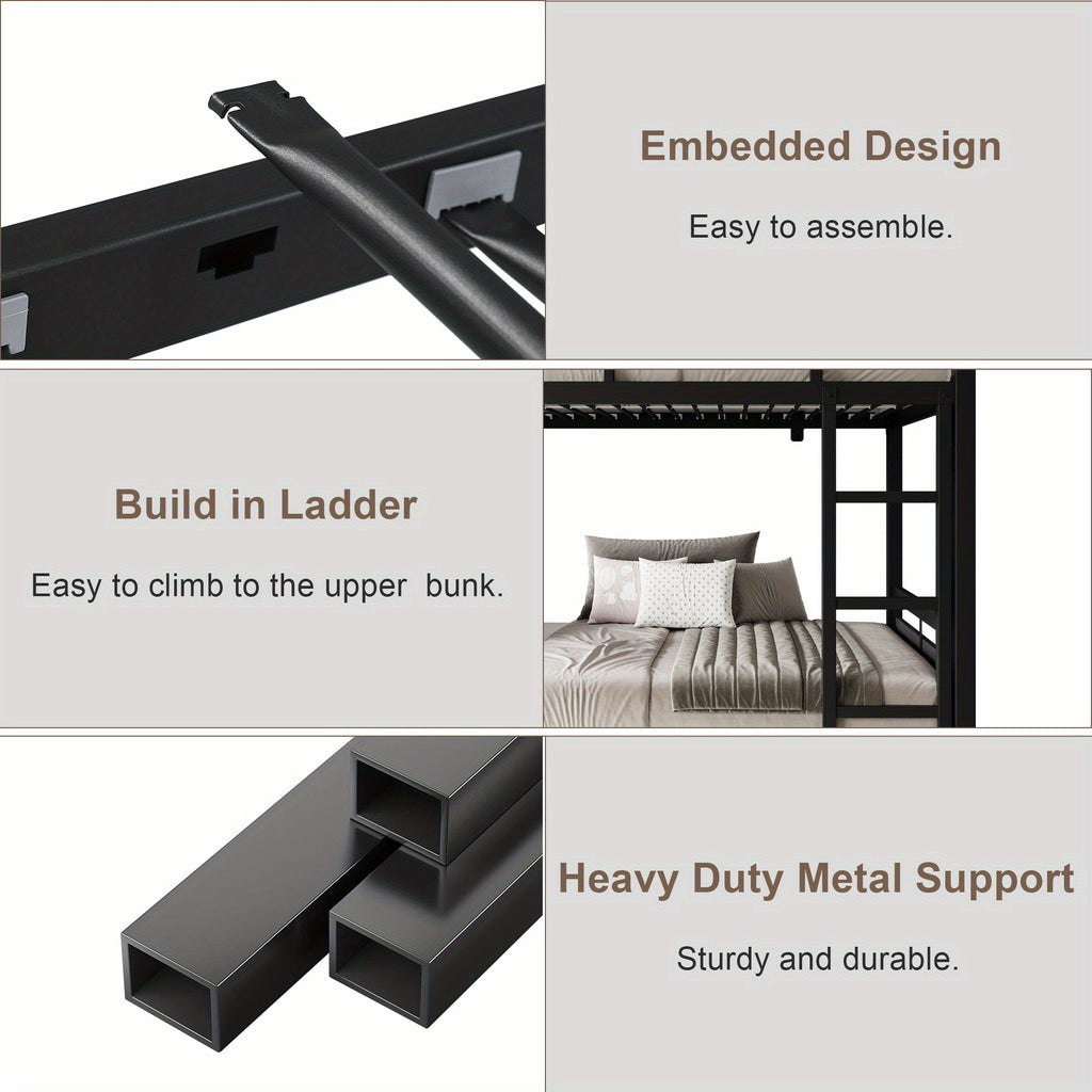 77 5 l heavy duty metal bed frame twin twin full twin bunk - Temu