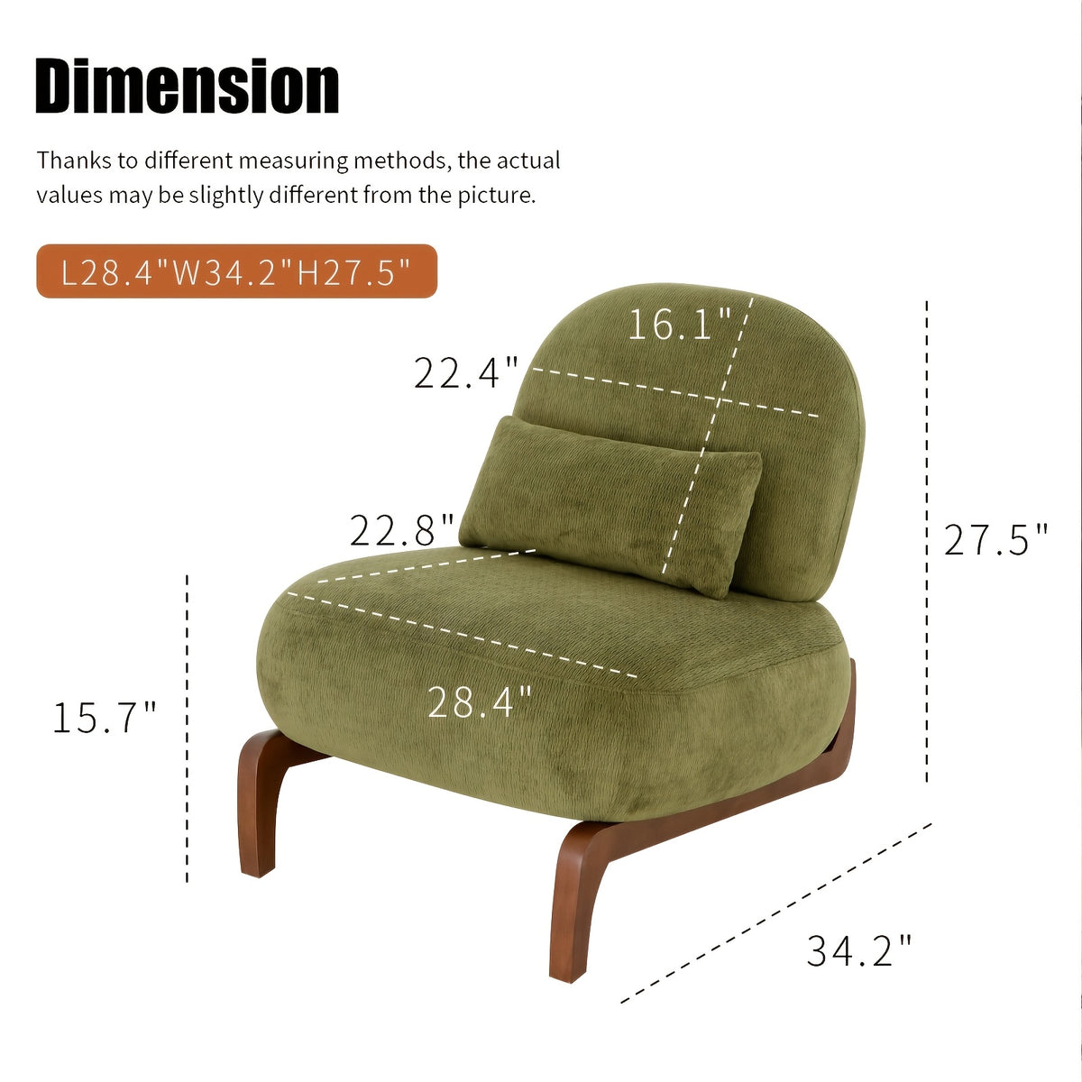 accent chair solid wood legs veelvet living room - Temu