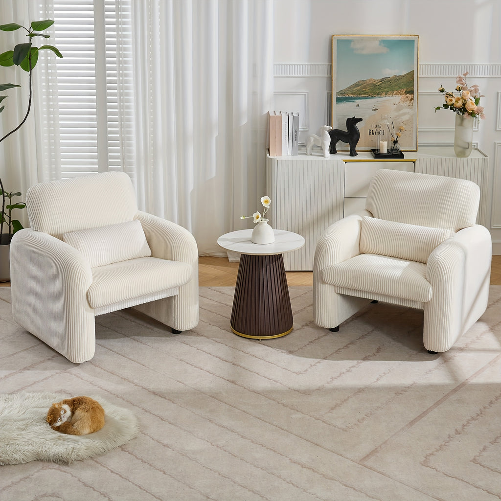 corduroy fabric accent chair modern upholstered living room - Temu