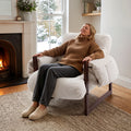 full body support accent chair armrest storage pockets wood - Temu