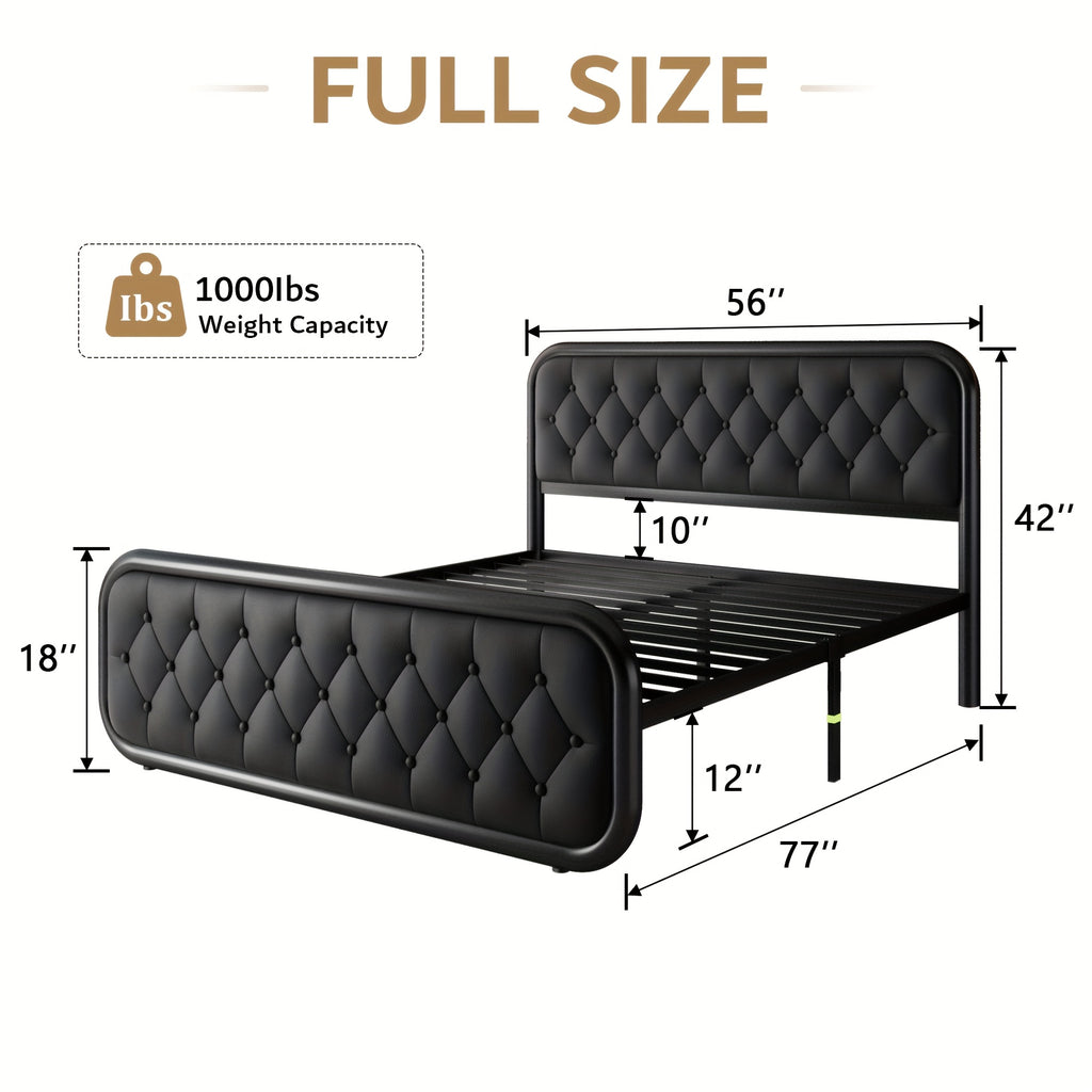 metal bed frame platform bed frame faux leather - Temu