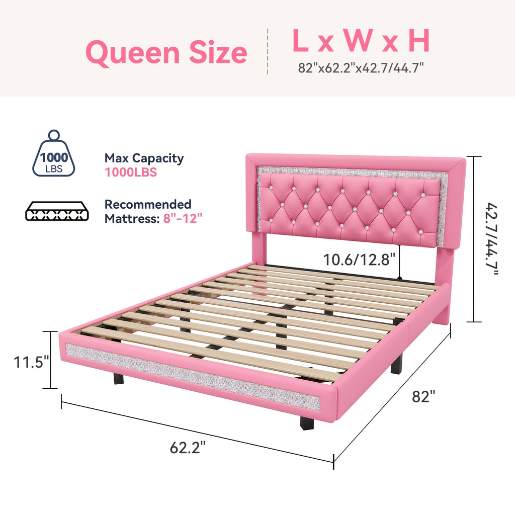 mraeer diamond quilted velvet silent full queen bed frame - Temu