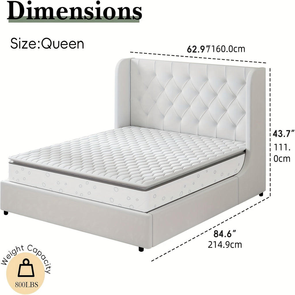 upholstered bed frame a full queen king size featuring a - Temu