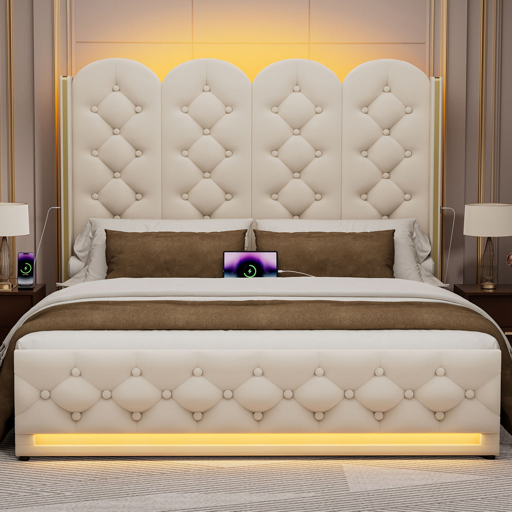 upholstered bed frame lift storage bed tall bed frame camas - Temu