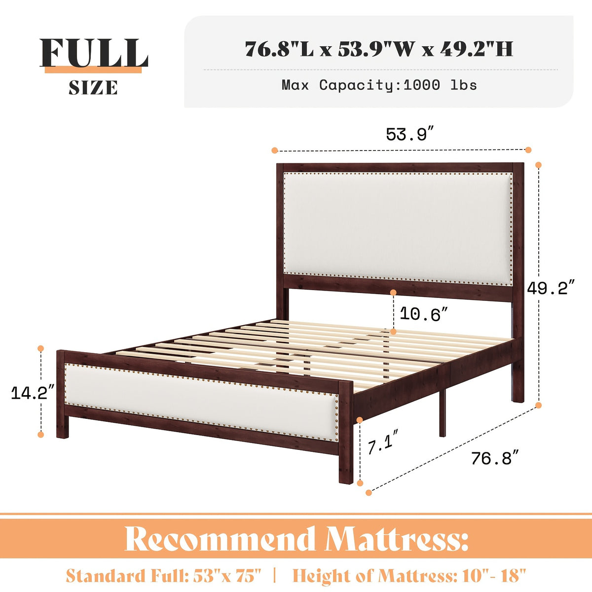 a platform bed featuring a sturdy wooden frame a linen - Temu