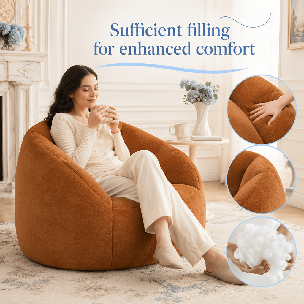 47 2 large shell style corduroy bean bag lounge chair   - Temu