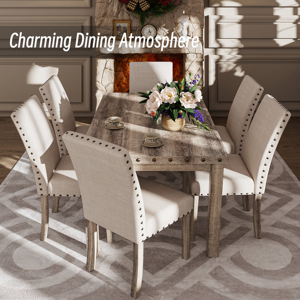 rustic dining table set farmhouse kitchen dining - Temu