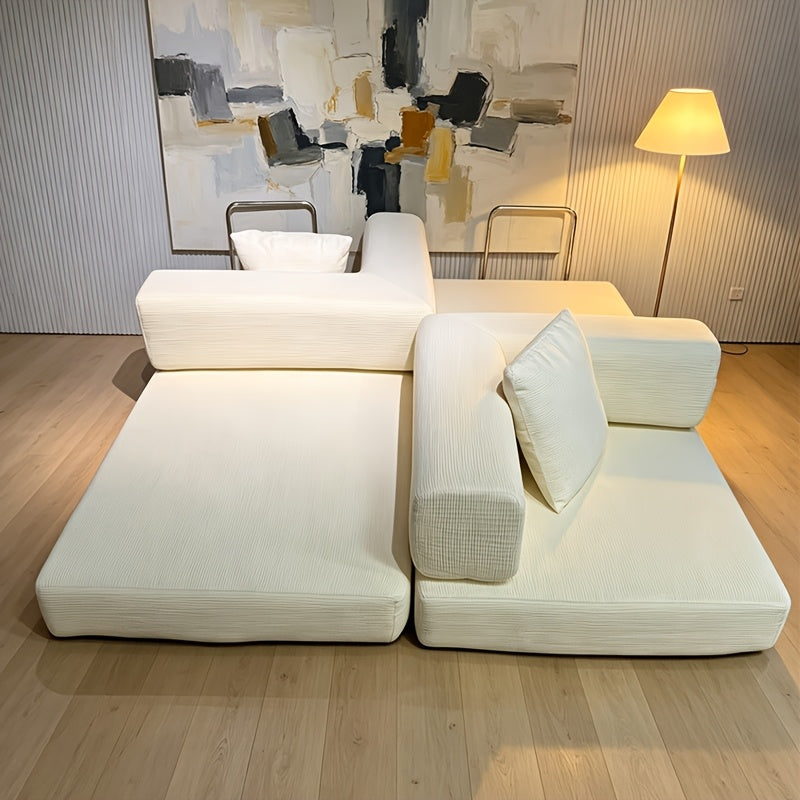 lazy corduroy convertible floor sofa bed pillow back armrest - Temu