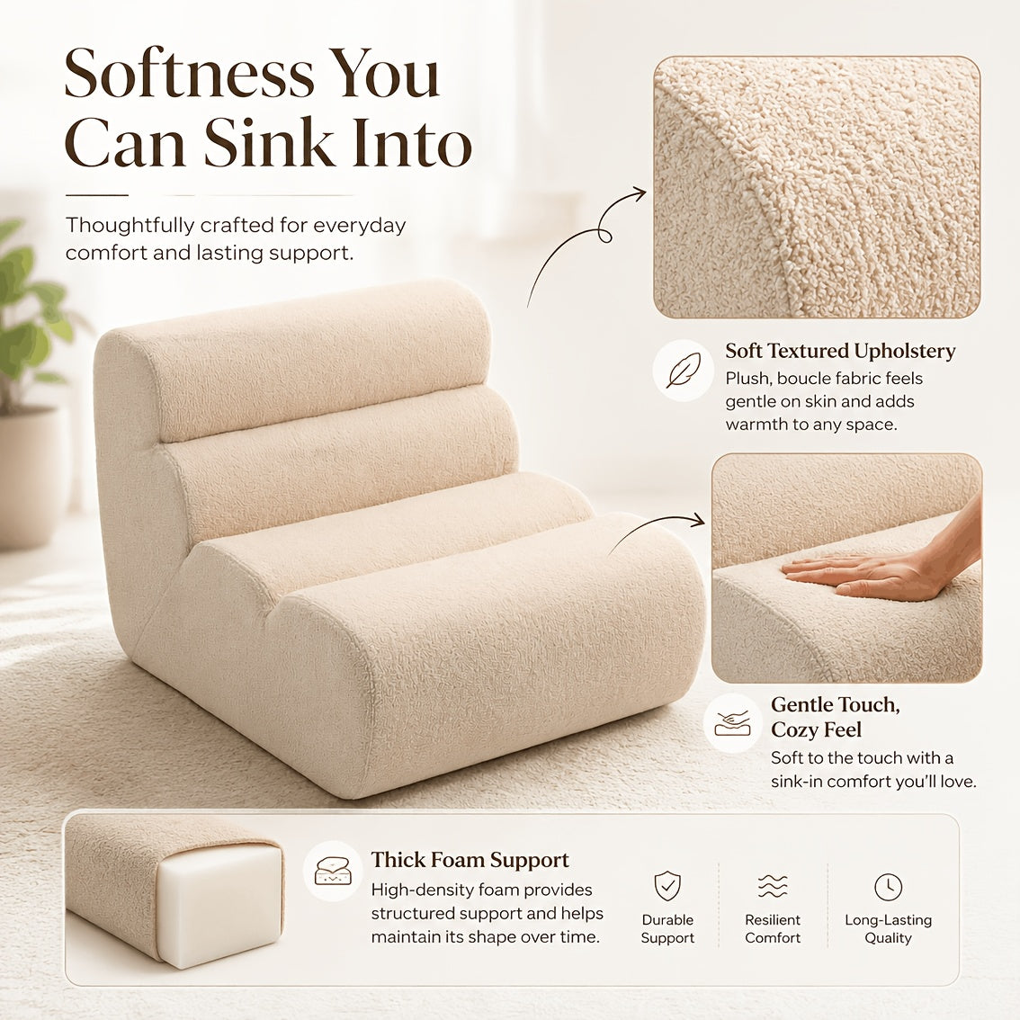 45 oversized foam sofa chair victorian armless floor lounge - Temu