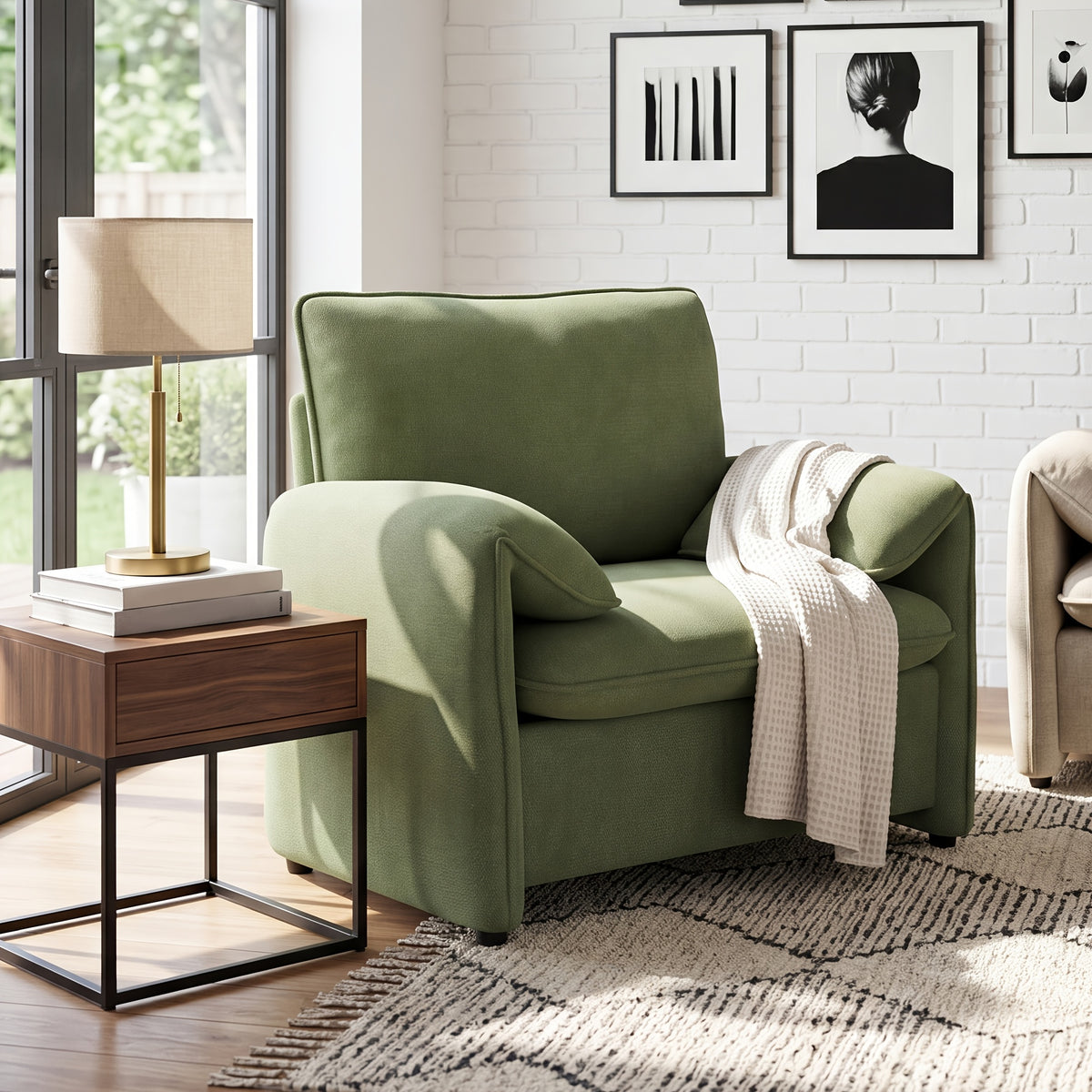 37 deep seat oversized accent chair comfy chenille - Temu