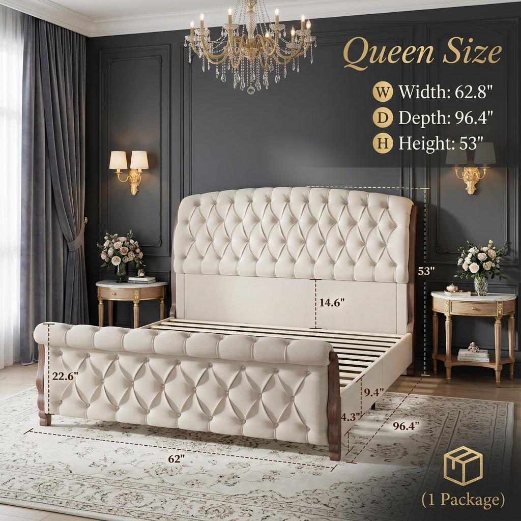 53 tall upholstered queen king california king   - Temu