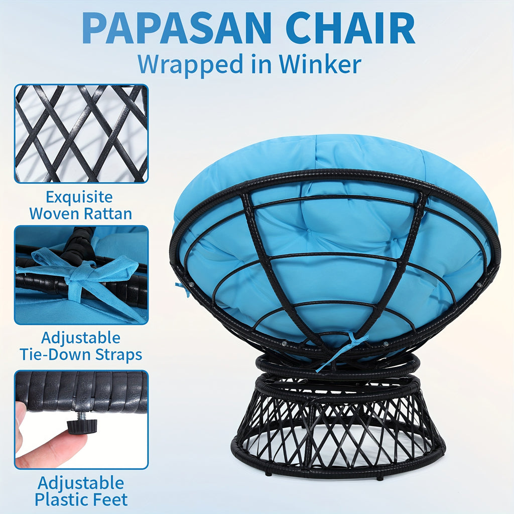 37 wicker papasan circle chair 360 swivel outdoor furniture - Temu