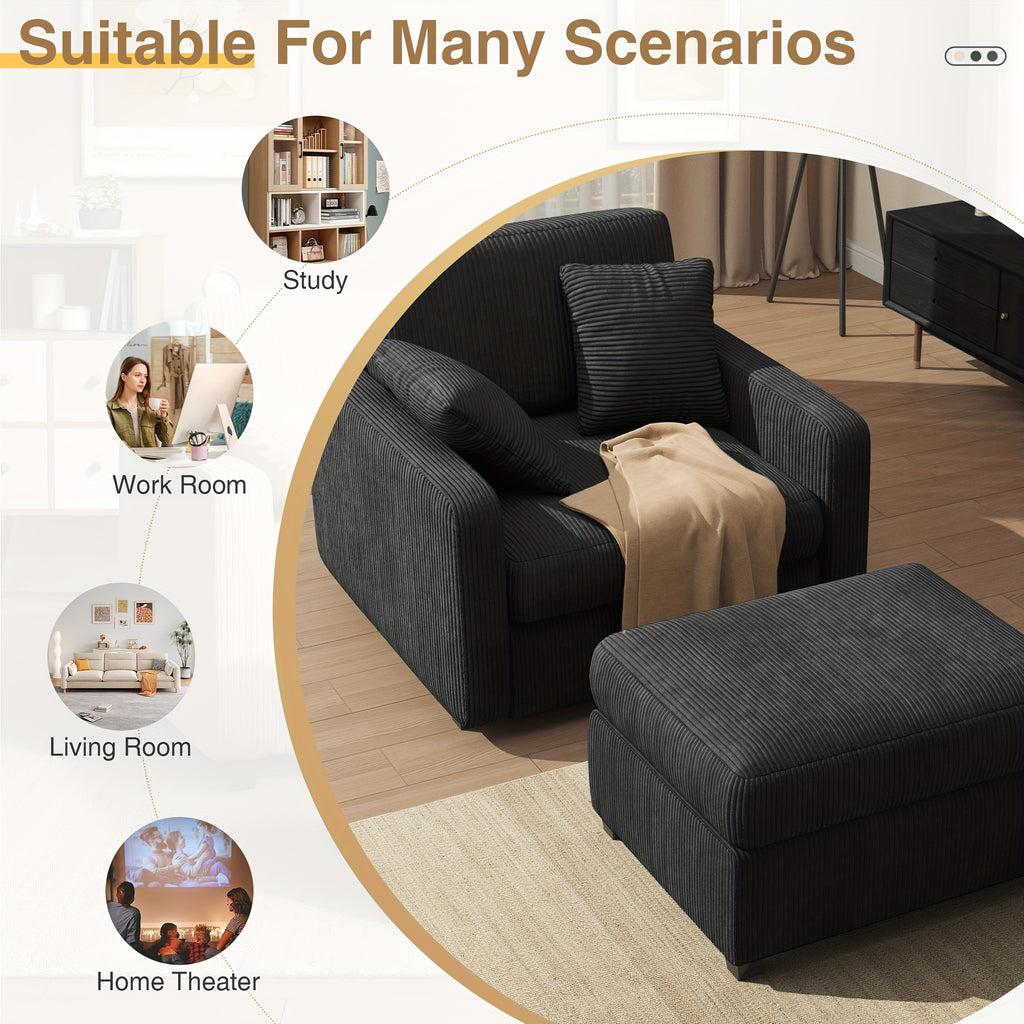 42 oversized chaise lounge chair indoor corduroy upholstered - Temu