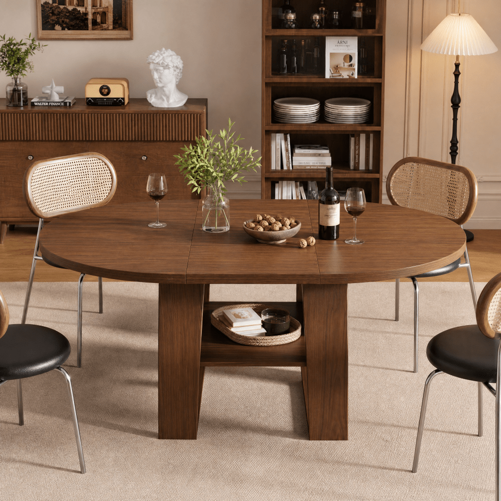 43 3 59 extendable round dining table 4   oval kitchen - Temu