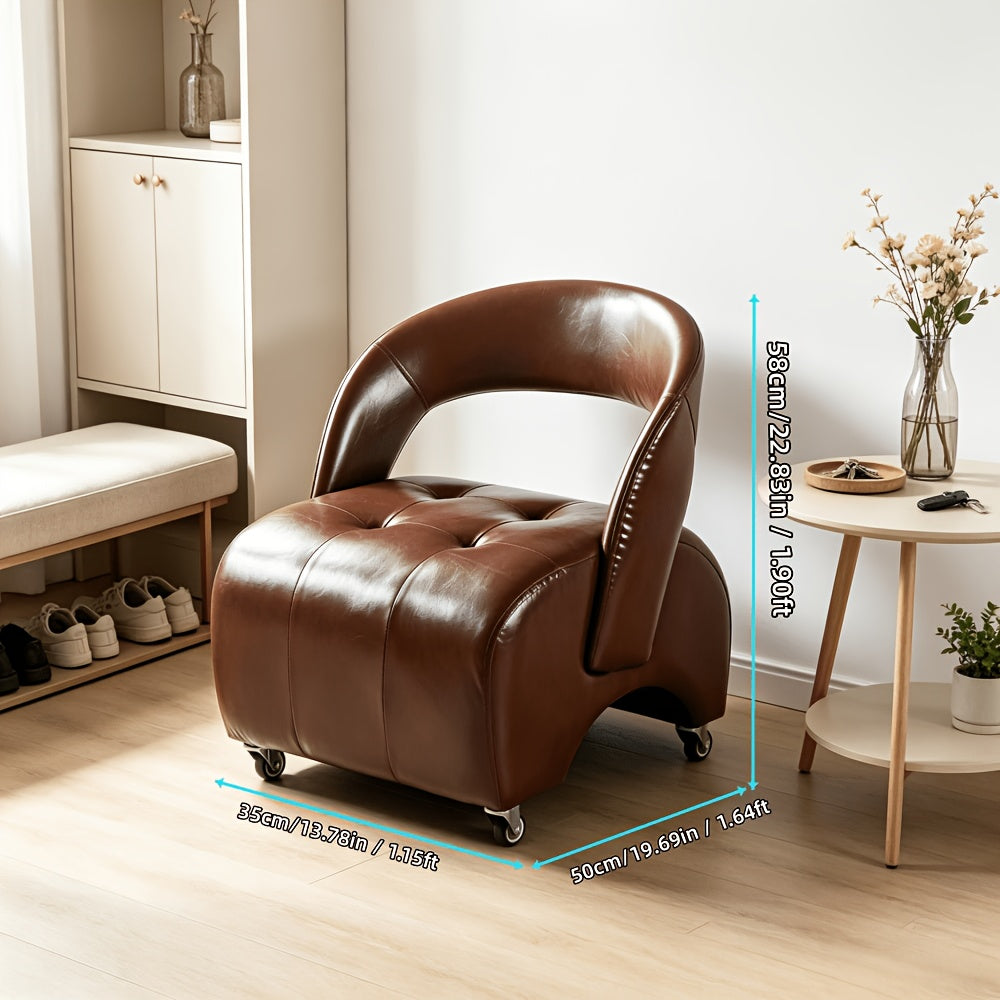 mobile universal wheel leather living room single chair home - Temu