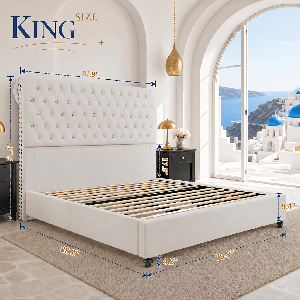 velvet upholstered   frame tufted headboard - Temu