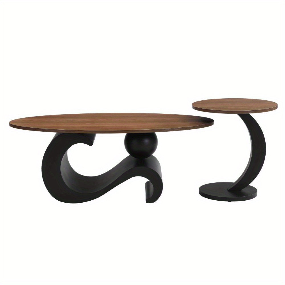 black nesting coffee table oral round coffee table set - Temu