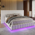 velvet upholstered bed frame wide headboard floating - Temu