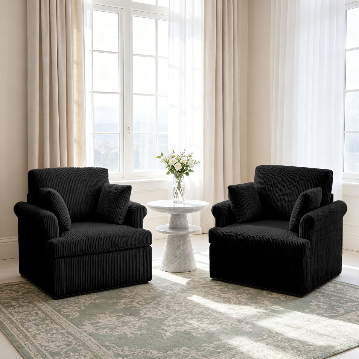modern 360 swivel armchair 2 pillows accent lounge reading - Temu
