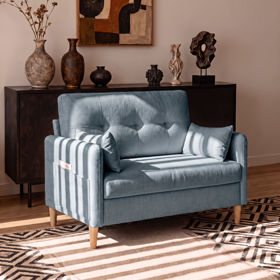 loveseat sofa 47 small couch living room comfy chenille - Temu